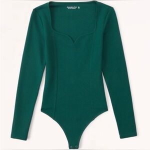 Abercrombie & Fitch Long-Sleeve Ponte Sweetheart Bodysuit